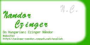 nandor czinger business card